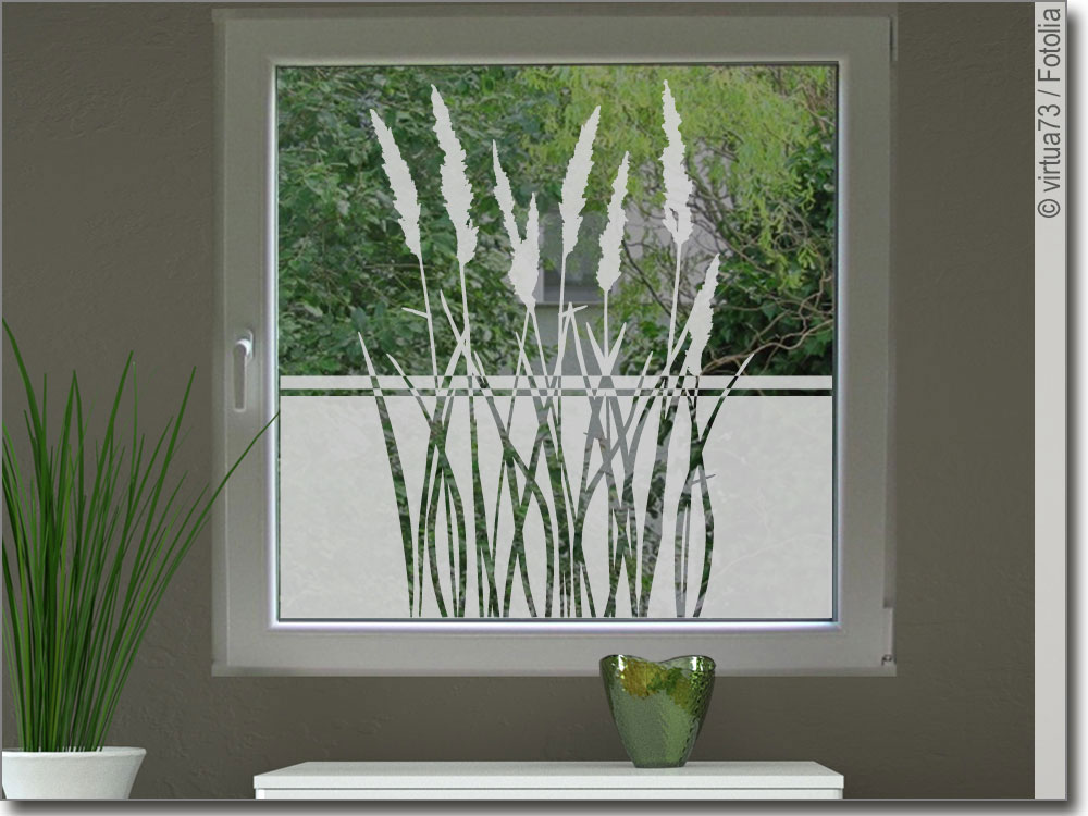 Fensterfolie Sichtschutzfolie Äste Gräser Fenster Terrassenfenster