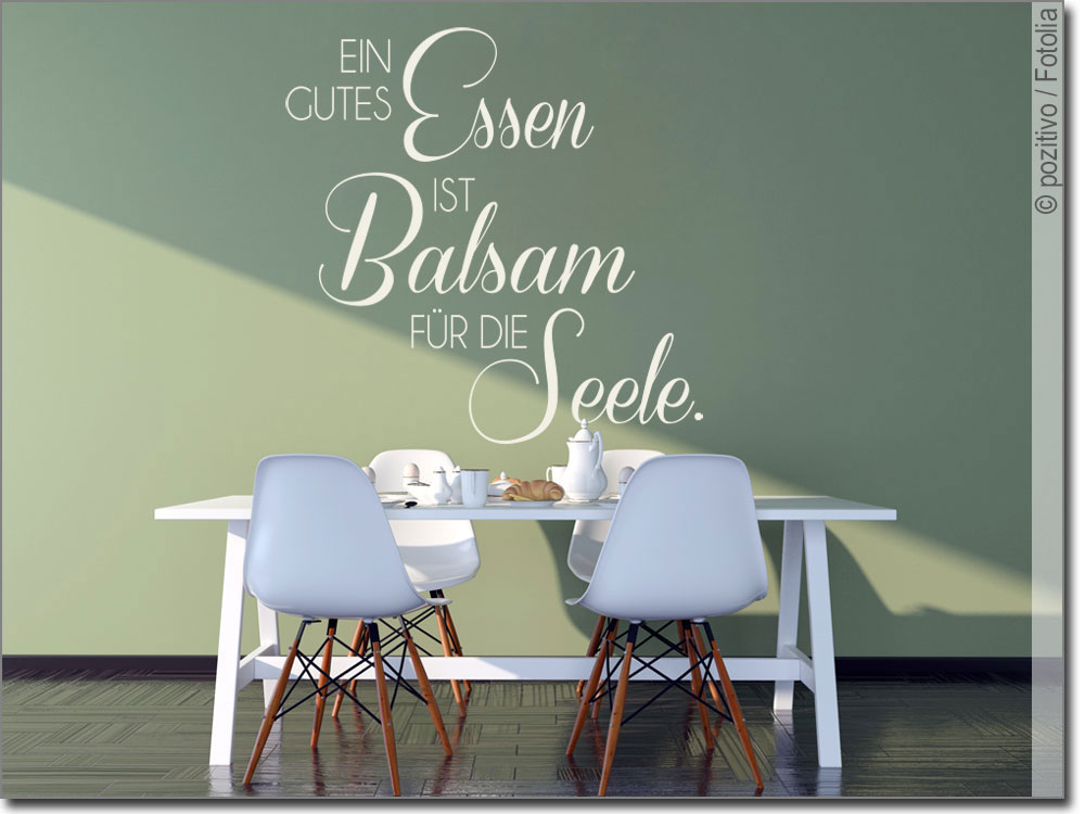 Küche Esszimmer Wandaufkleber Wandspruch WandTattoo Ein gutes Essen ist Balsam.