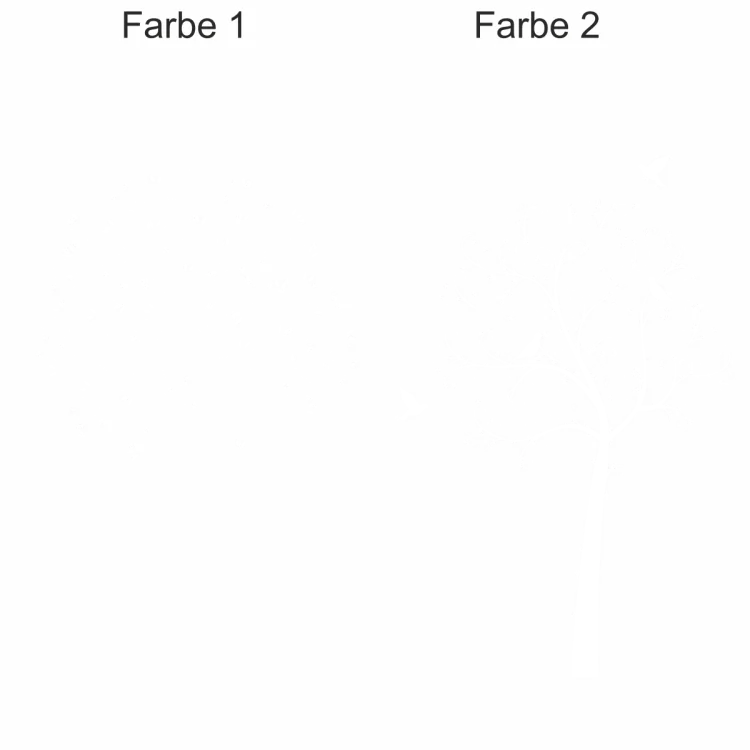 Bunter Baum als Wandtattoo mit Garderobenhaken - Ansicht Farbauswahl Bunter Baum als Wandtattoo mit Garderobenhaken - Ansicht Farbauswahl