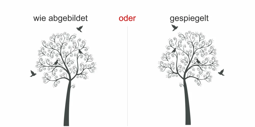 Bunter Baum als Wandtattoo mit Garderobenhaken - Ansicht Ausrichtung Bunter Baum als Wandtattoo mit Garderobenhaken - Ansicht Ausrichtung