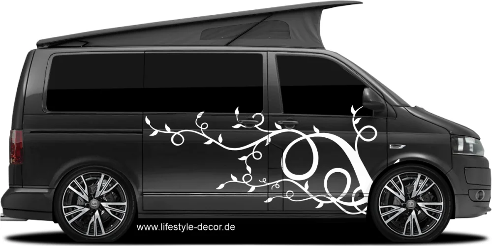 Autosticker Herbst auf dunklem Camper - Ansicht Farbauswahl