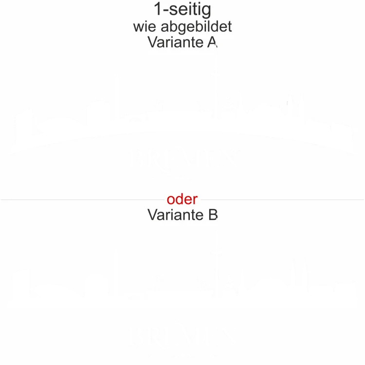 Autotattoo mit der Silhouette von Bremen - Ansicht Ausrichtung mit Farbauswahl und Variante