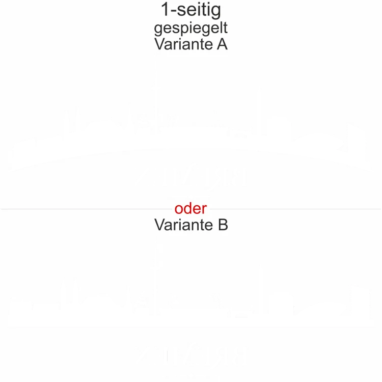 Autotattoo mit der Silhouette von Bremen - Ansicht Ausrichtung mit Farbauswahl und Variante