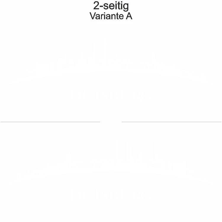 Konturen Duisburgs als Aufkleber fürs Auto - Ansicht zweiseitig für beide Fahrzeugseiten und Farbauswahl
