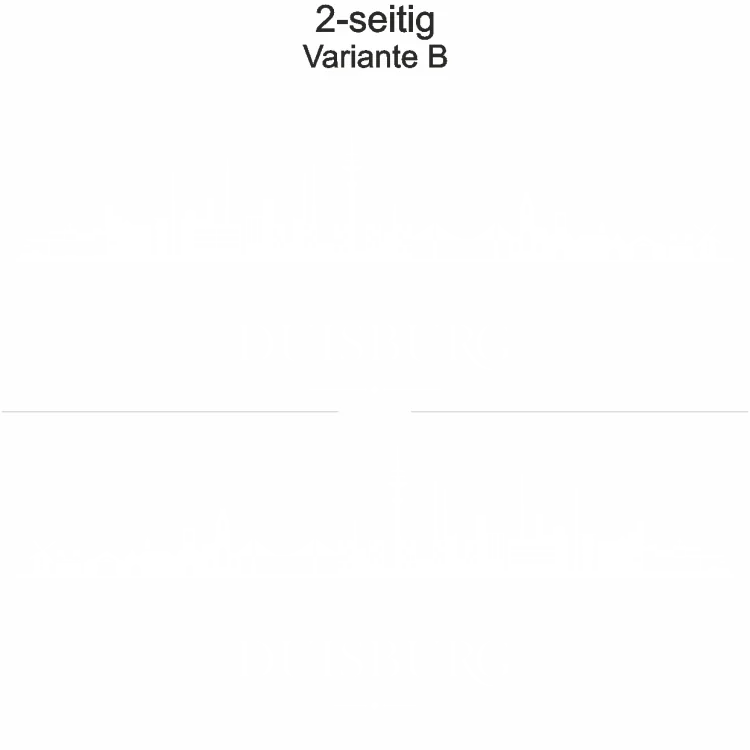 Konturen Duisburgs als Aufkleber fürs Auto - Ansicht zweiseitig für beide Fahrzeugseiten und Farbauswahl