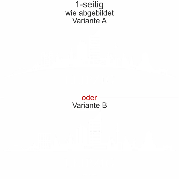 Konturgeschnittene Autofolie mit Leipziger Skyline - Ansicht Ausrichtung mit Farbauswahl und Variante Konturgeschnittene Autofolie mit Leipziger Skyline - Ansicht Ausrichtung mit Farbauswahl und Variante