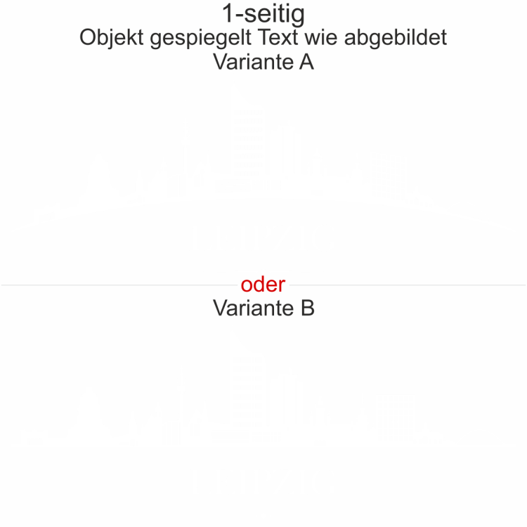 Konturgeschnittene Autofolie mit Leipziger Skyline - Ansicht Ausrichtung mit Farbauswahl und Variante Konturgeschnittene Autofolie mit Leipziger Skyline - Ansicht Ausrichtung mit Farbauswahl und Variante