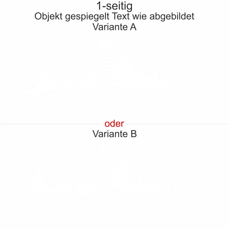 Konturgeschnittene Autofolie mit Leipziger Skyline - Ansicht Ausrichtung mit Farbauswahl und Variante Konturgeschnittene Autofolie mit Leipziger Skyline - Ansicht Ausrichtung mit Farbauswahl und Variante