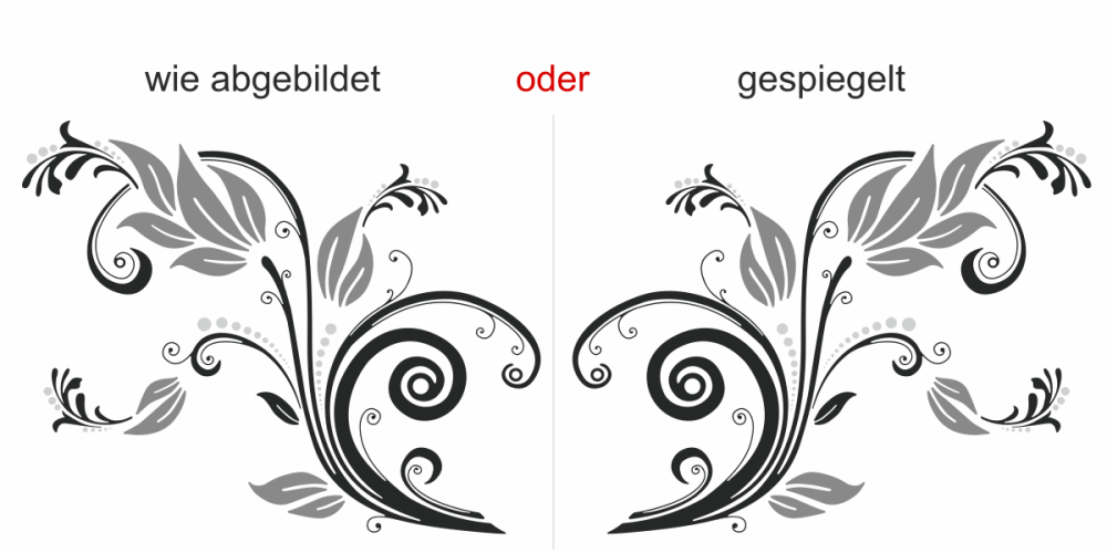Möbeltattoo mit buntem Flower Ornament - Ansicht Ausrichtung Möbeltattoo mit buntem Flower Ornament - Ansicht Ausrichtung