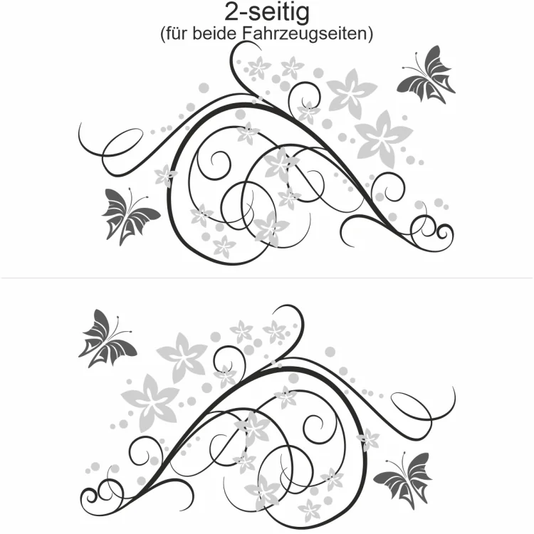Autosticker Wellen-Ornament - Ansicht zweiseitig für beide Fahrzeugseiten Autosticker Wellen-Ornament - Ansicht zweiseitig für beide Fahrzeugseiten