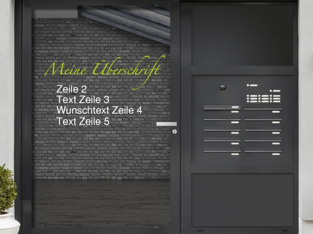 Glasbeschriftung mit Wunschtext | 1