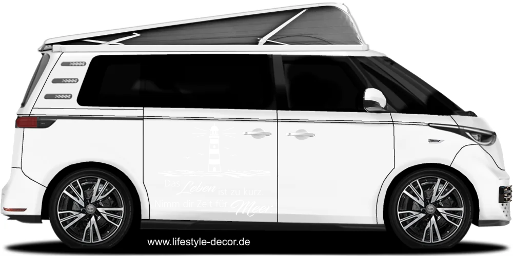 Wohnmobildekor Nimm dir Zeit für Meer auf der Seite eines Campers Wohnmobildekor Nimm dir Zeit für Meer auf der Seite eines Campers