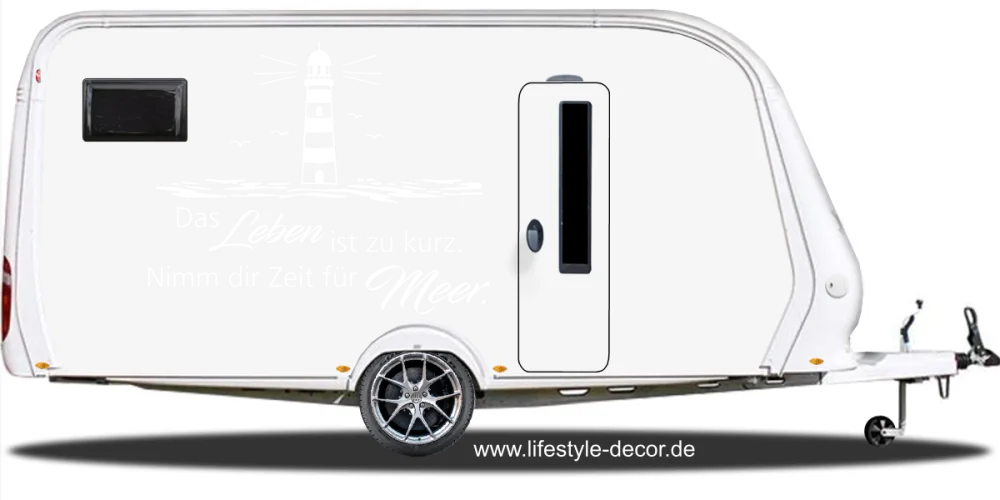 Wohnmobildekor Nimm dir Zeit für Meer auf der Seite eines Wohnwagens Wohnmobildekor Nimm dir Zeit für Meer auf der Seite eines Wohnwagens