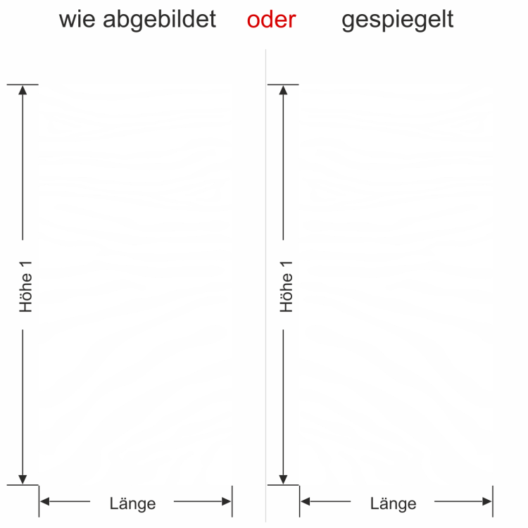 Glasbanner Zebra - Ansicht Ausrichtung und Farbauswahl