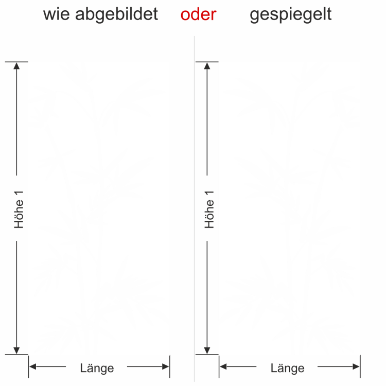 Sichtschutz Bambuszweige-Ansicht Ausrichtung