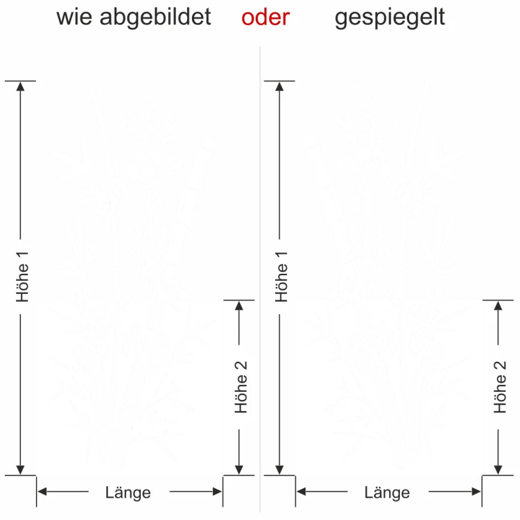 Sichtschutz Bambuszweige-Ansicht Ausrichtung
