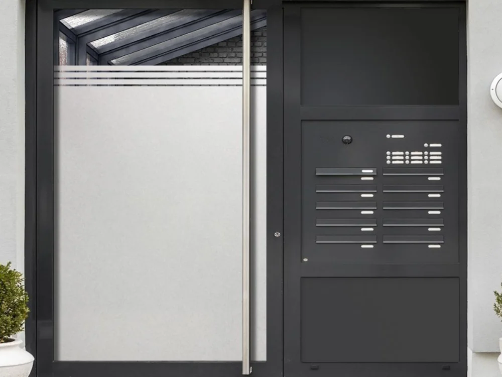 Klarglastür Sichtschutzfolie Streifen 3/1 cm