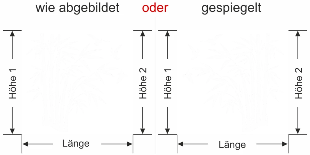 Fensterfolie Bambusstrauch und Vögel