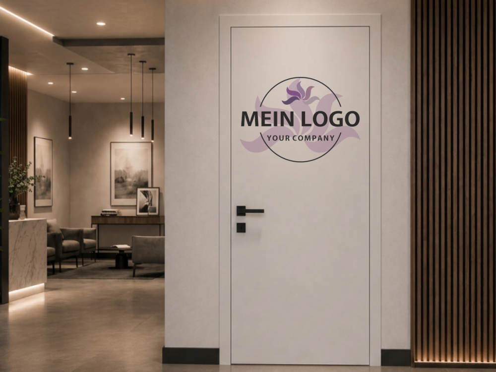 Türbeschriftung Firmenlogo mehrfarbig