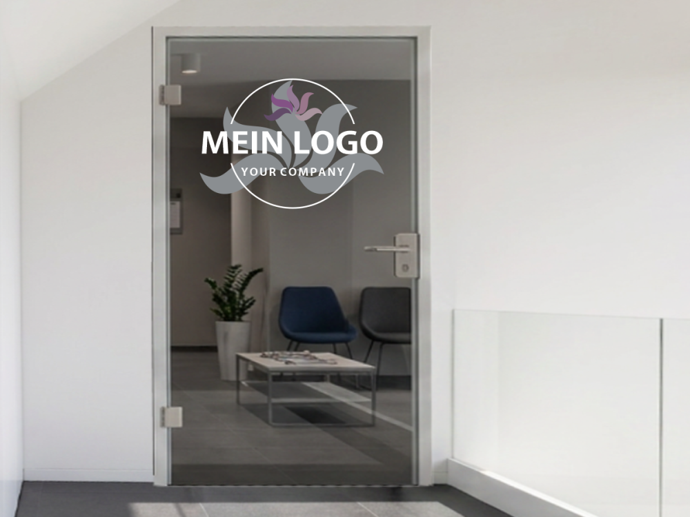 Türbeschriftung Firmenlogo mehrfarbig