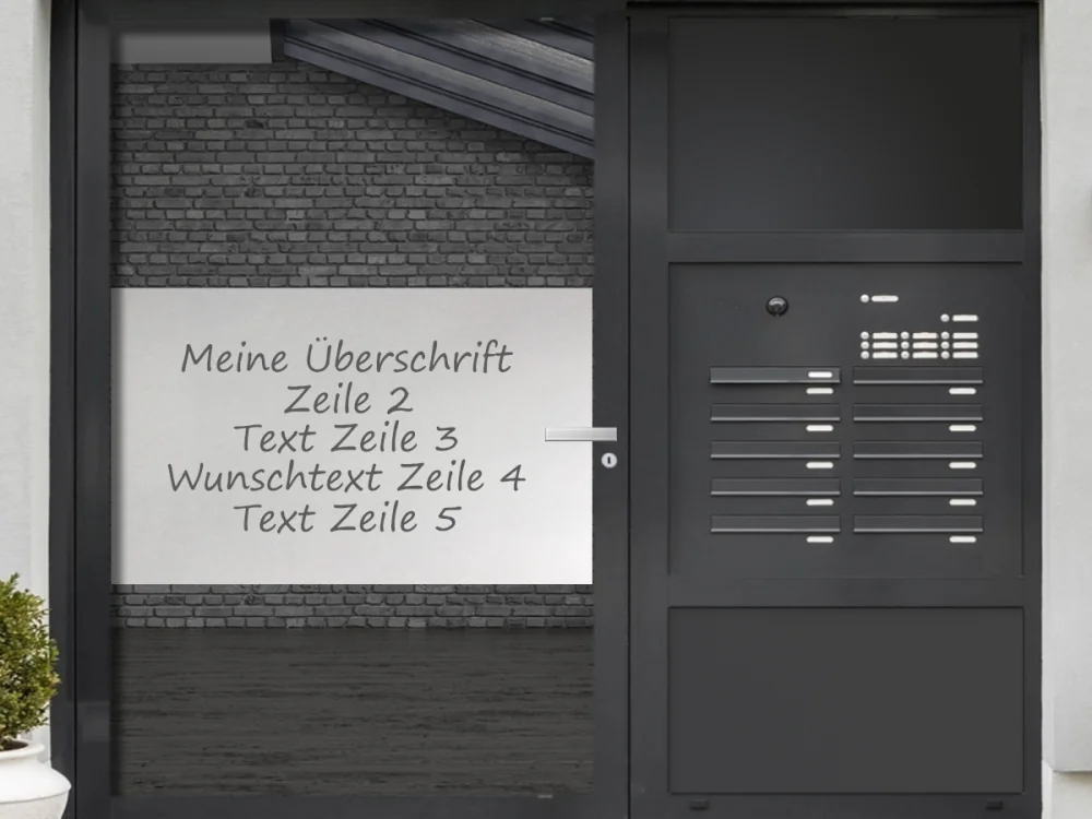 Sichtschutzfolie mit Wunschtext | 11