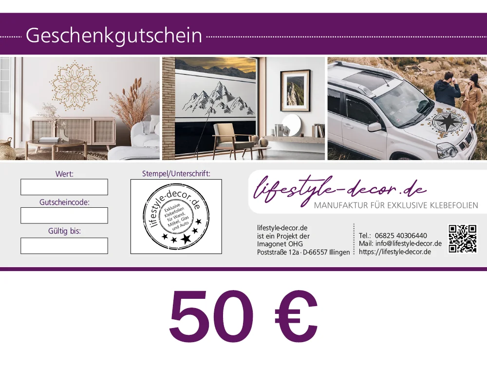 Geschenkgutschein von lifestyle-decor.de über 50 €