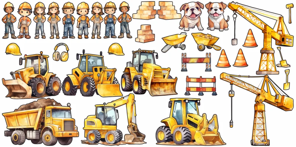 Wandtattoo Set Baustelle