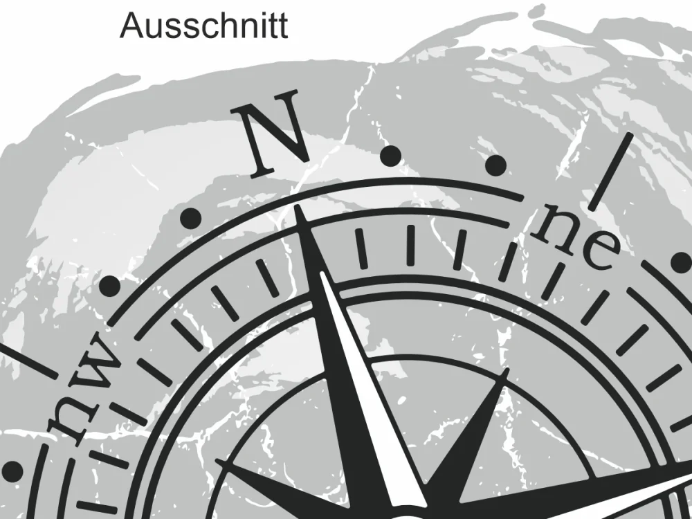 Wandtattoo Bunte Kompassrose - Ansicht Ausschnitt und Farbauswahl Wandtattoo Bunte Kompassrose - Ansicht Ausschnitt und Farbauswahl