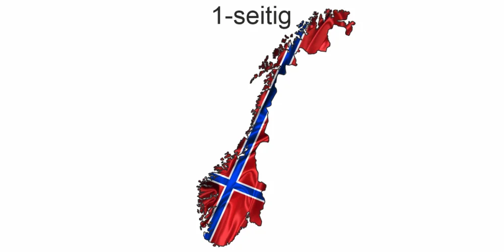 Autoaufkleber Fahne von Norwegen als Silhouette - Ansicht einseitig