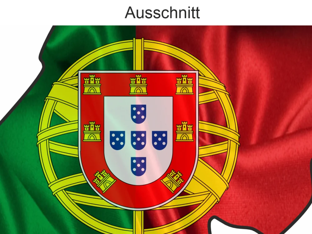 Autoaufkleber Fahne von Portugal als Silhouette - Ansicht Ausschnitt