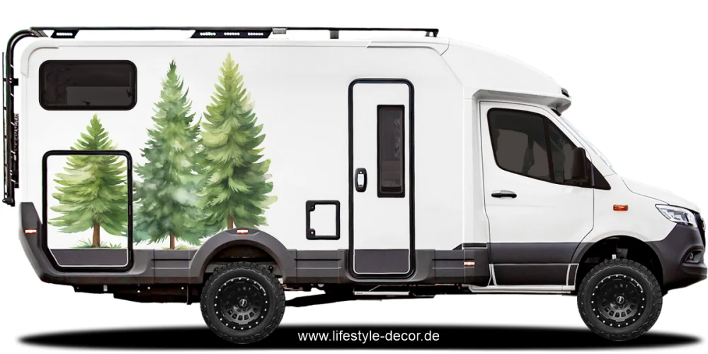 Aufkleber Nadelbäume Dekor Set