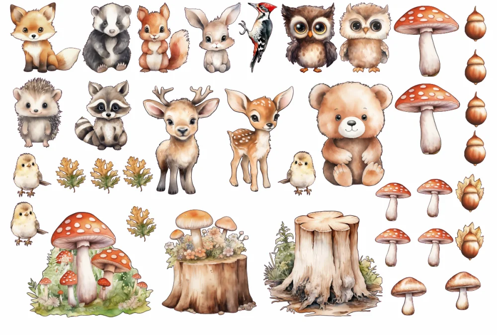 Wandtattoo Set Tiere des Waldes