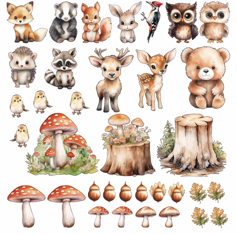 Wandtattoo Set Tiere des Waldes
