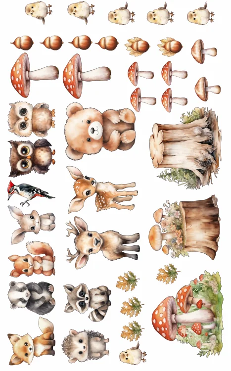 Wandtattoo Set Tiere des Waldes