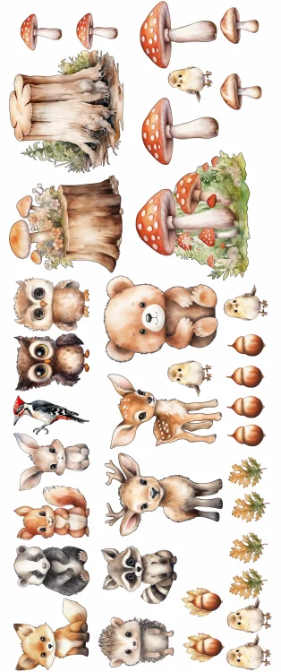 Wandtattoo Set Tiere des Waldes