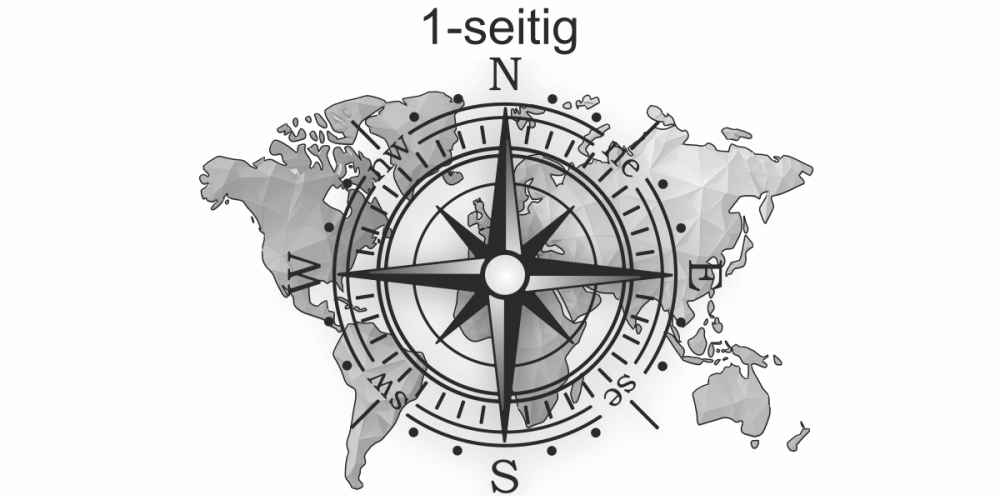 Aufkleber Kompass und Weltkarte mit Farbauswahl Aufkleber Kompass und Weltkarte mit Farbauswahl