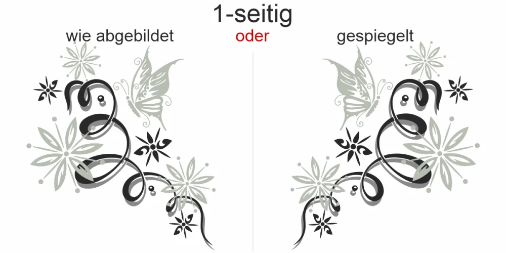 Aufkleber für das Auto mit Schmetterlingsdekor - Ansicht Ausrichtung Aufkleber für das Auto mit Schmetterlingsdekor - Ansicht Ausrichtung