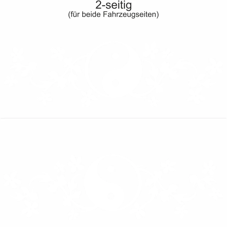 Autodekor Yin & Yang - Ansicht zweiseitig für beide Fahrzeugseiten und Farbauswahl Autodekor Yin & Yang - Ansicht zweiseitig für beide Fahrzeugseiten und Farbauswahl