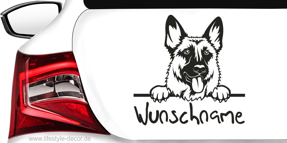 Autotattoo Hundekopf Deutscher Schäferhund