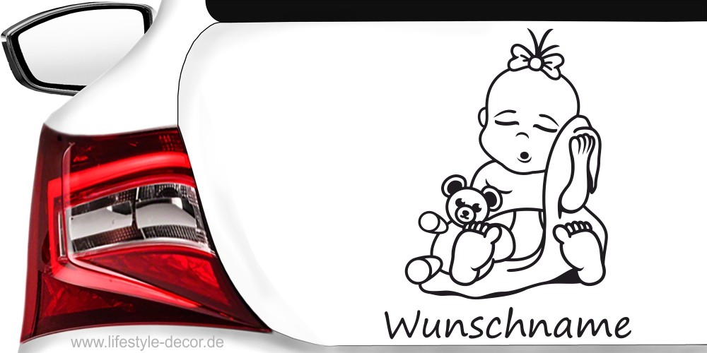 Babysticker mit Taddy und Schmusedecke