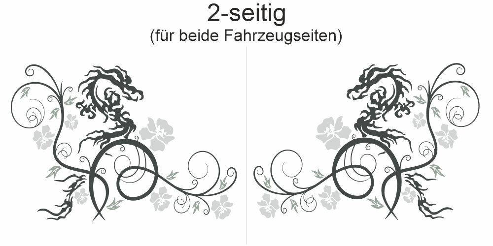 Bunter Autoaufkleber Ornament Styling Drachen