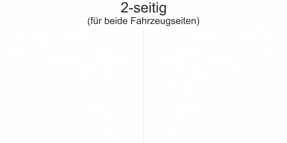 Carstyling Japanischer Strauch - Ansicht zweiseitig für beide Fahrzeugseiten und Farbauswahl Carstyling Japanischer Strauch - Ansicht zweiseitig für beide Fahrzeugseiten und Farbauswahl
