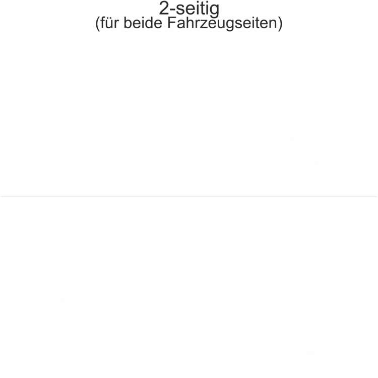 Autoaufkleber Rasende Bulldogge