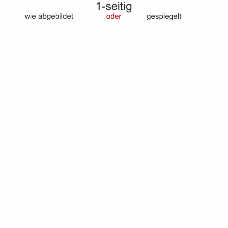 Aufkleber Auto kunstvoller Blätterzweig - Ansicht Ausrichtung und Farbauswahl