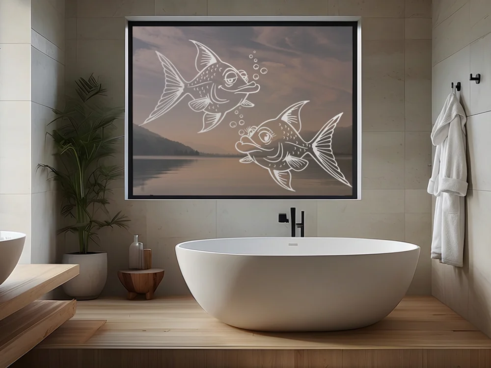 Fensterfolie fröhliche Fische