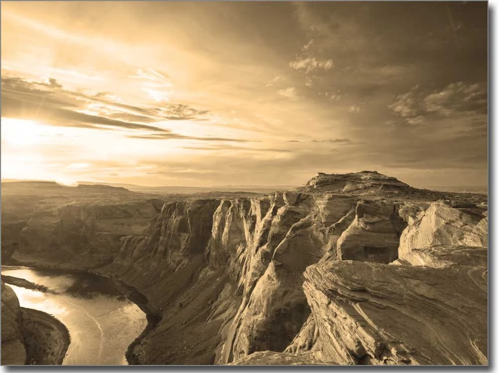 Klebefolie für Fenster mit Grand Canyon in sepia