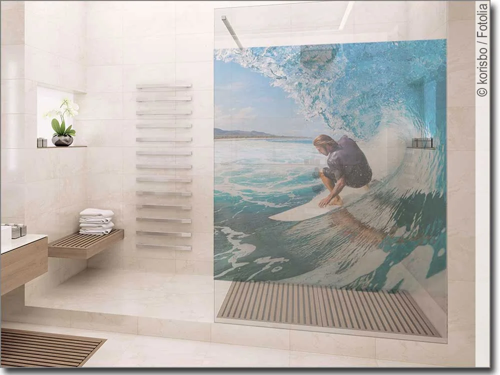 transparente Fotofolie mit Surfer