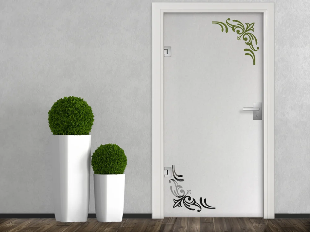 Glastür Milchgalsfolie Blumen Lilien