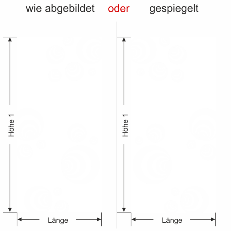 Glastür Milchglsasfolie Bälle - Ansicht Ausrichtung und Farbauswahl