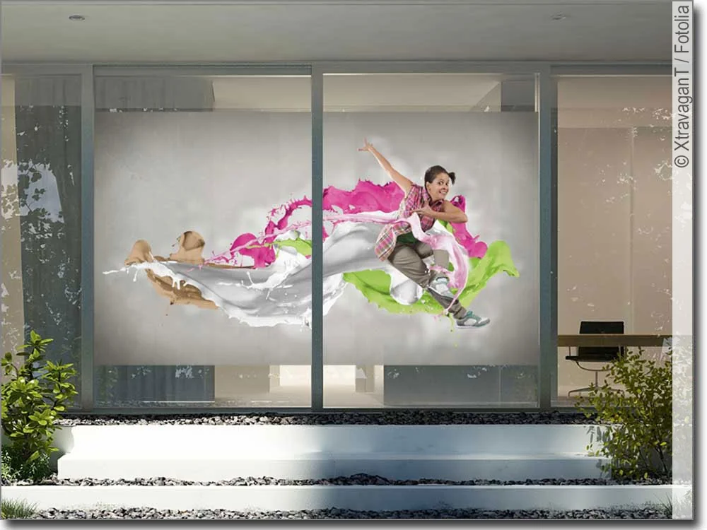 selbstklebender Glasdruck mit Streetdance Motiv